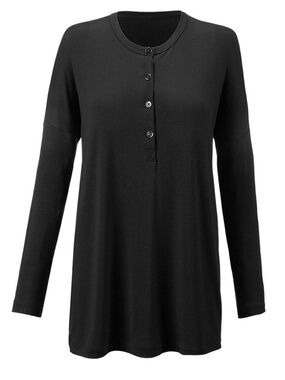 Cabi Replay Top Black Size S EUC Long Sleeve Knit Henley Chic Minimalist